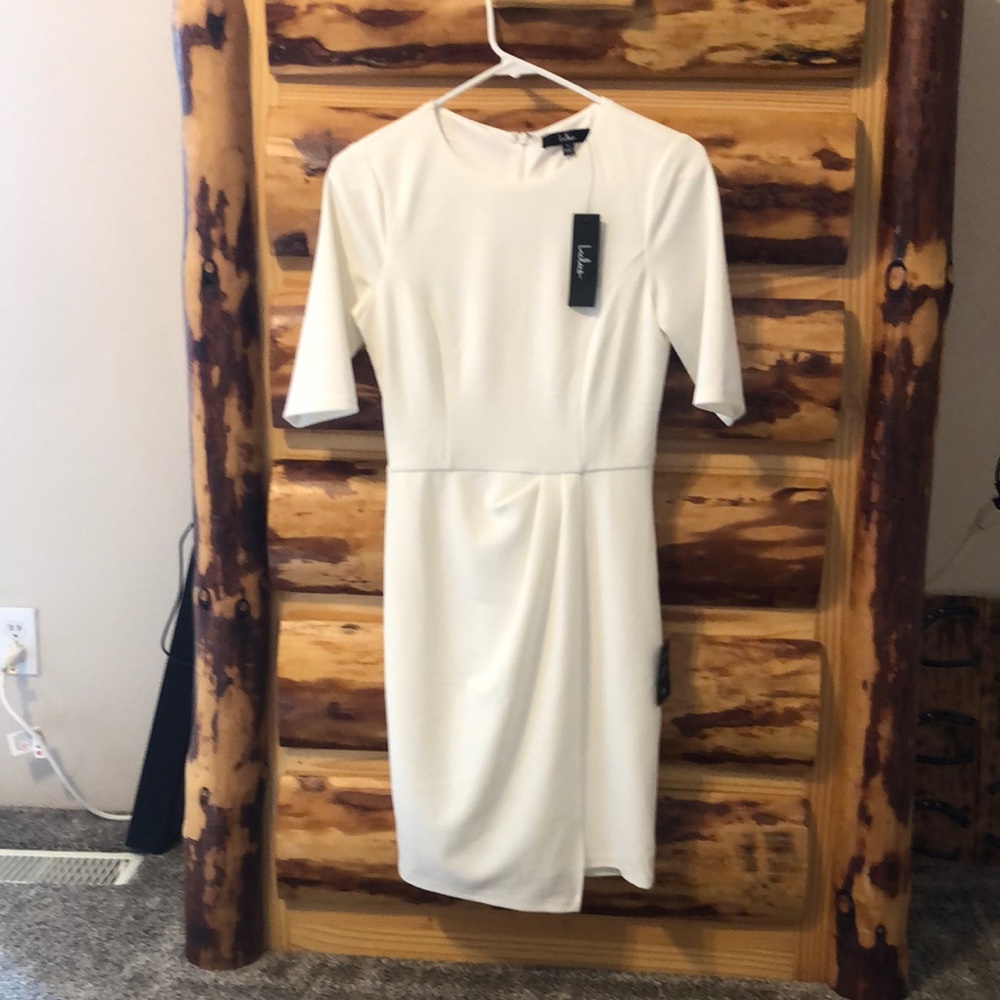 Lulus white half sleeve sheath dress